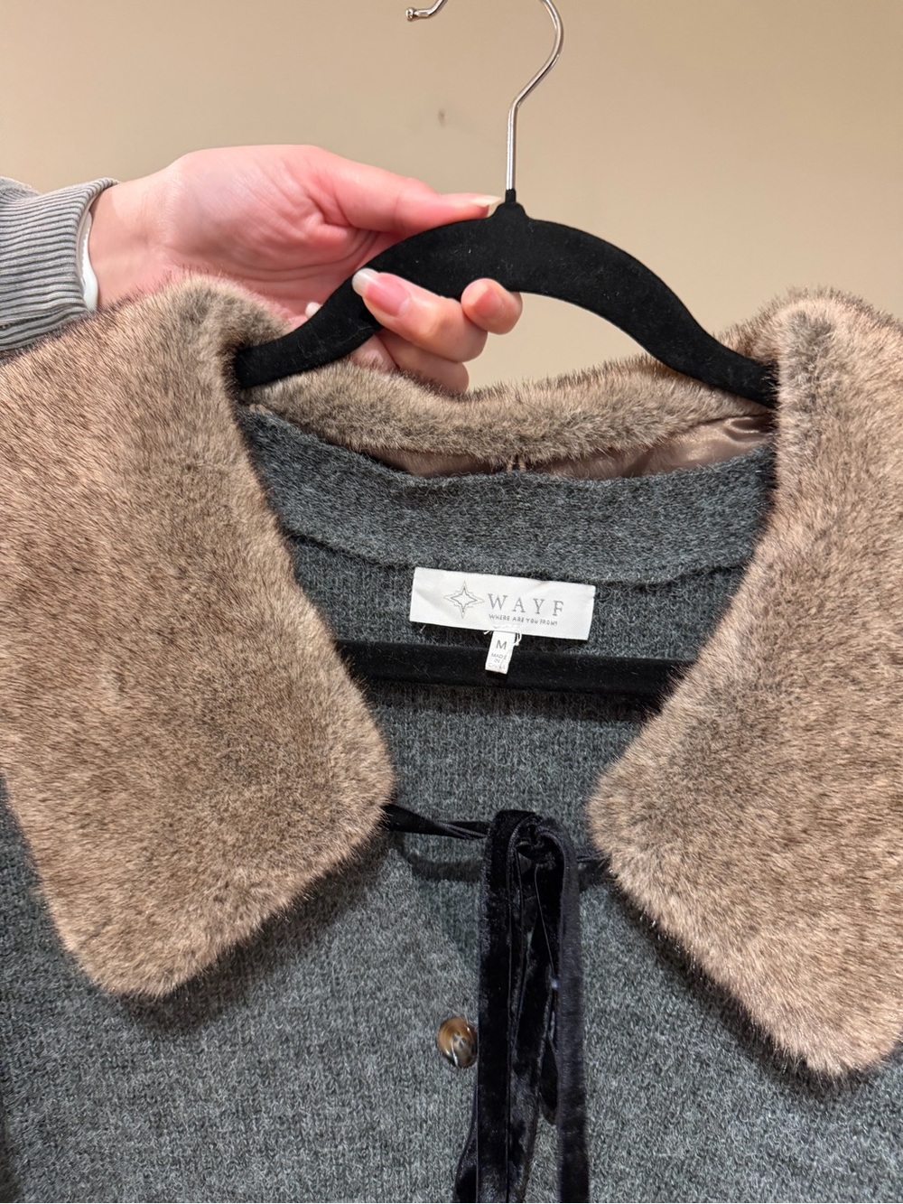 WAYF Gray Button Up Sweater - Picture 5 of 10